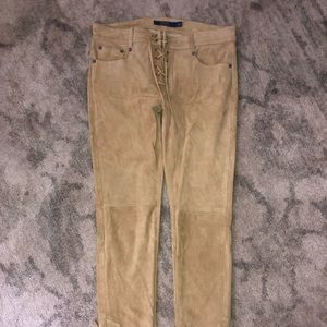 Ralph Lauren Womens Suede Lace Up Pants Size 4